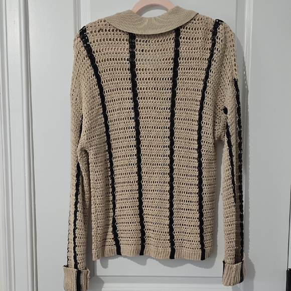 Elan Beige and Black Knit Cardigan - Picture 3 of 3